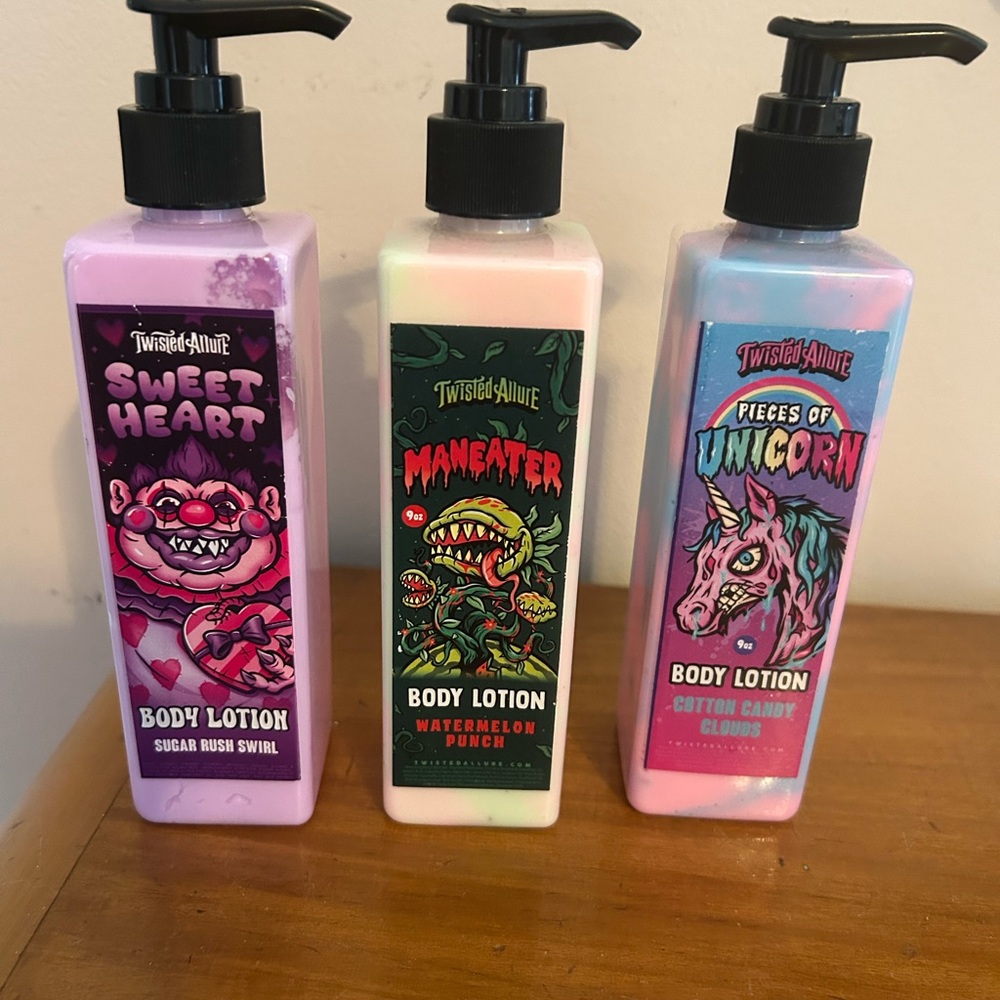 Twisted Allure Body Lotion Set - Sweet Heart, Maneater, Pieces of Unicorn